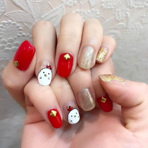 靚麗的紅色美甲，讓你美美過春節(jié)！